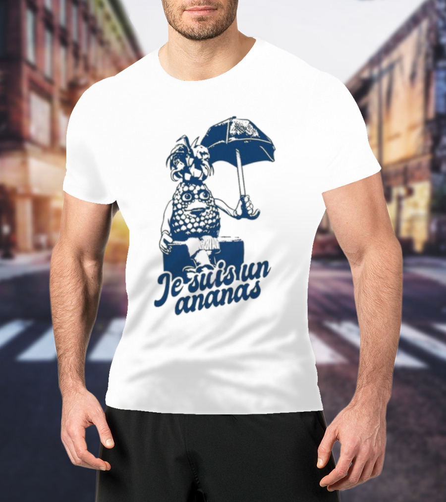 Retrokid Je Suis Un Ananas Pineapple Character With Umbrella T-Shirt