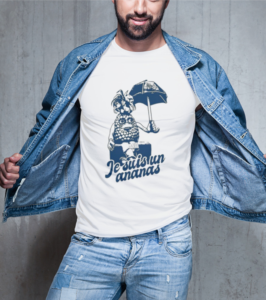 Retrokid Je Suis Un Ananas Pineapple Character With Umbrella T-Shirt