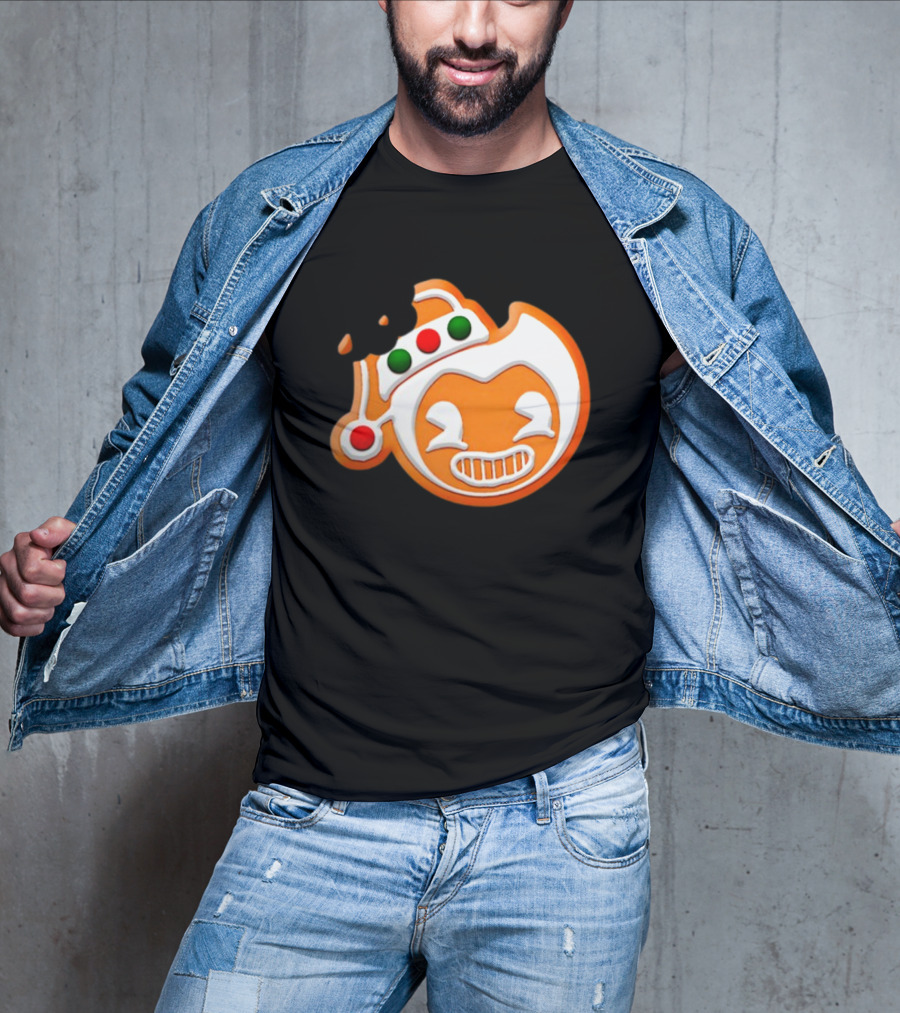 Bendy Gingerbread Christmas Cookie Bite T-Shirt