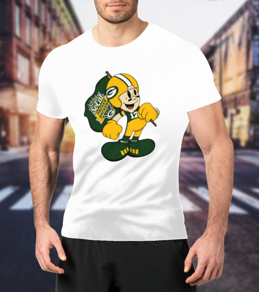 Socal Packer Backers 12 Retro Cartoon Football Character T-Shirt