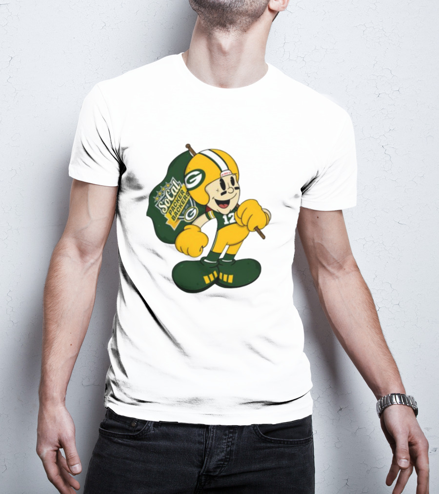 Socal Packer Backers 12 Retro Cartoon Football Character T-Shirt