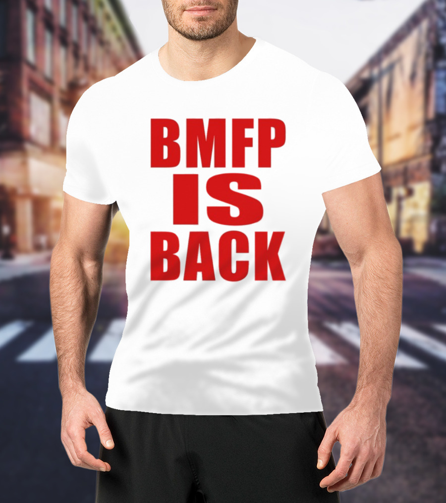 John Nabors BMFP Is Back Text In Bold Red T-Shirt