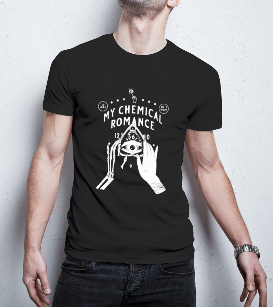 My Chemical Romance Spirit Board So Long Good Night Skeleton Hand Eye T-Shirt