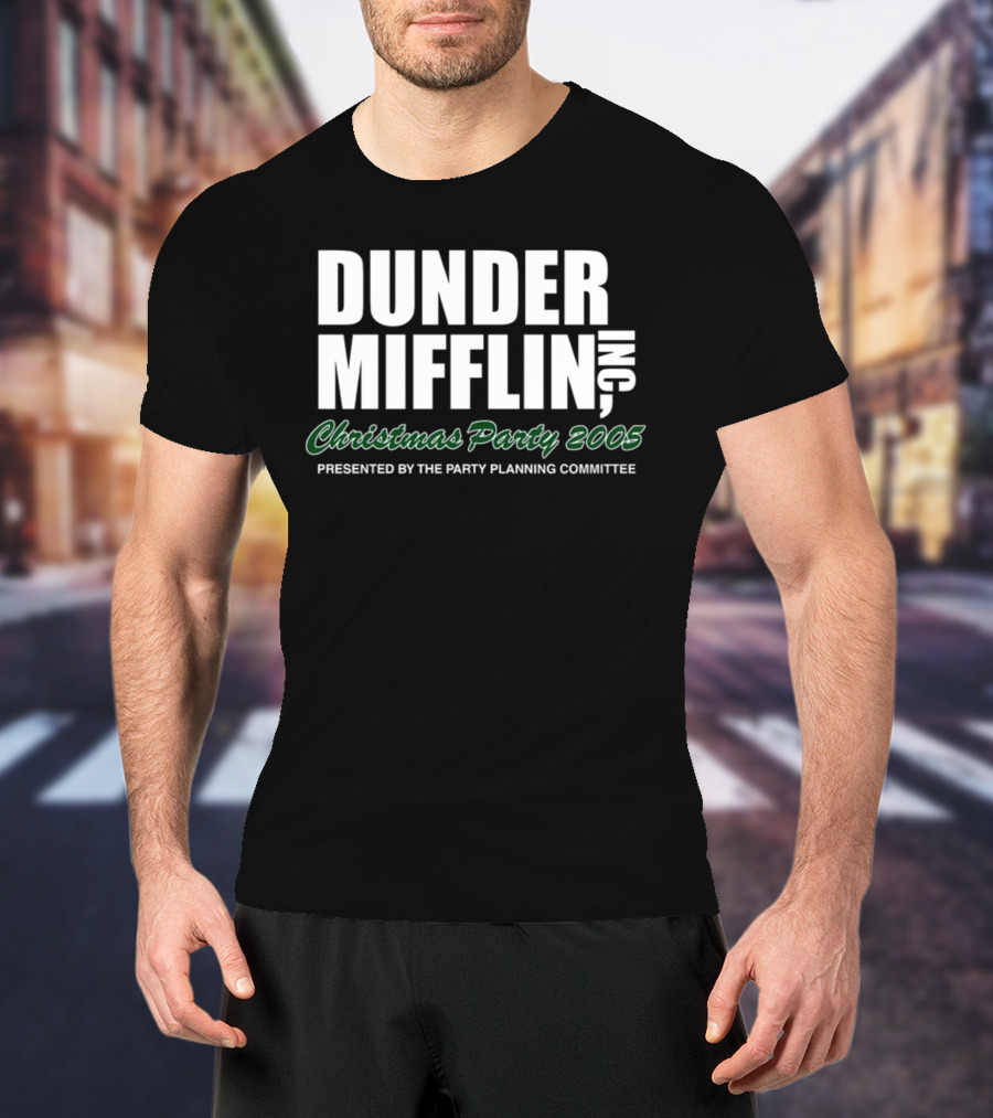 Dunder Mifflin Inc Christmas Party 2005 Presented By The Party Planning Committee Office Event T-Shirt