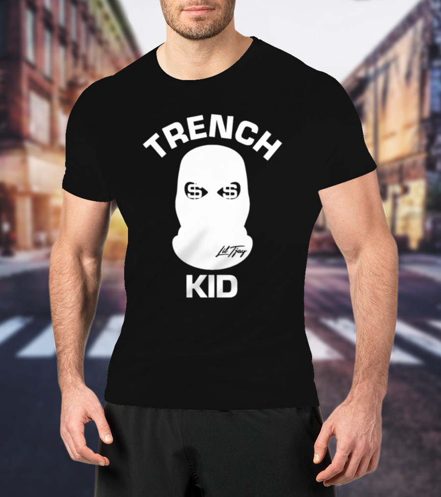Lil Tray Trench Kid Balaclava Money Eyes T-Shirt