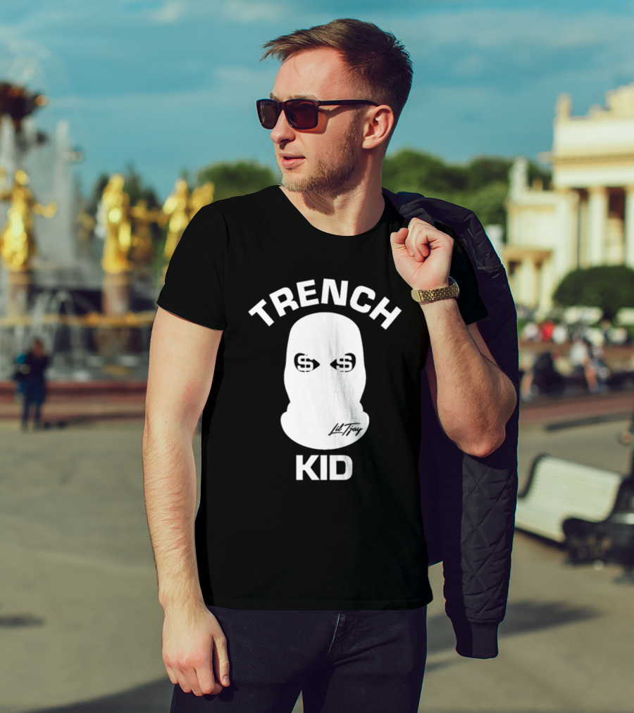 Lil Tray Trench Kid Balaclava Money Eyes T-Shirt
