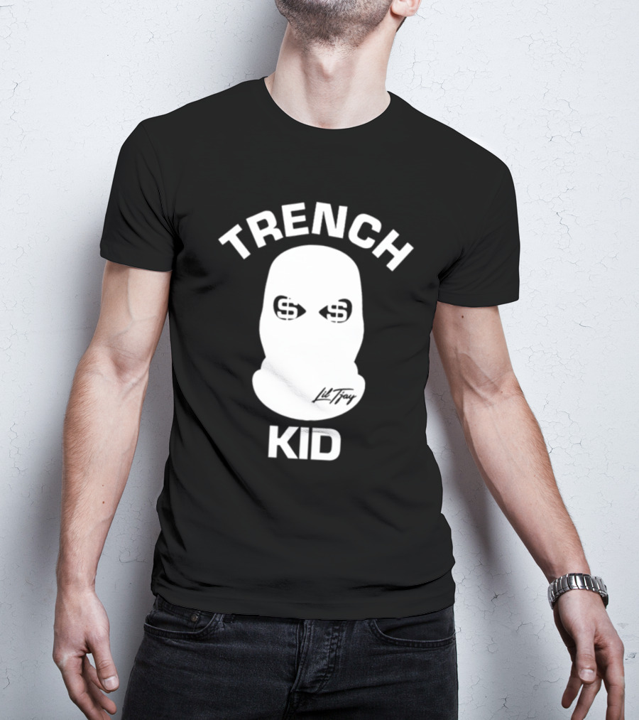 Lil Tray Trench Kid Balaclava Money Eyes T-Shirt