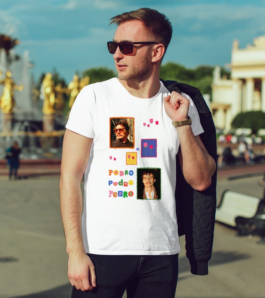 Buggirl200 Pedro Pedro Pedro Colorful Portrait And Tulips T-Shirt