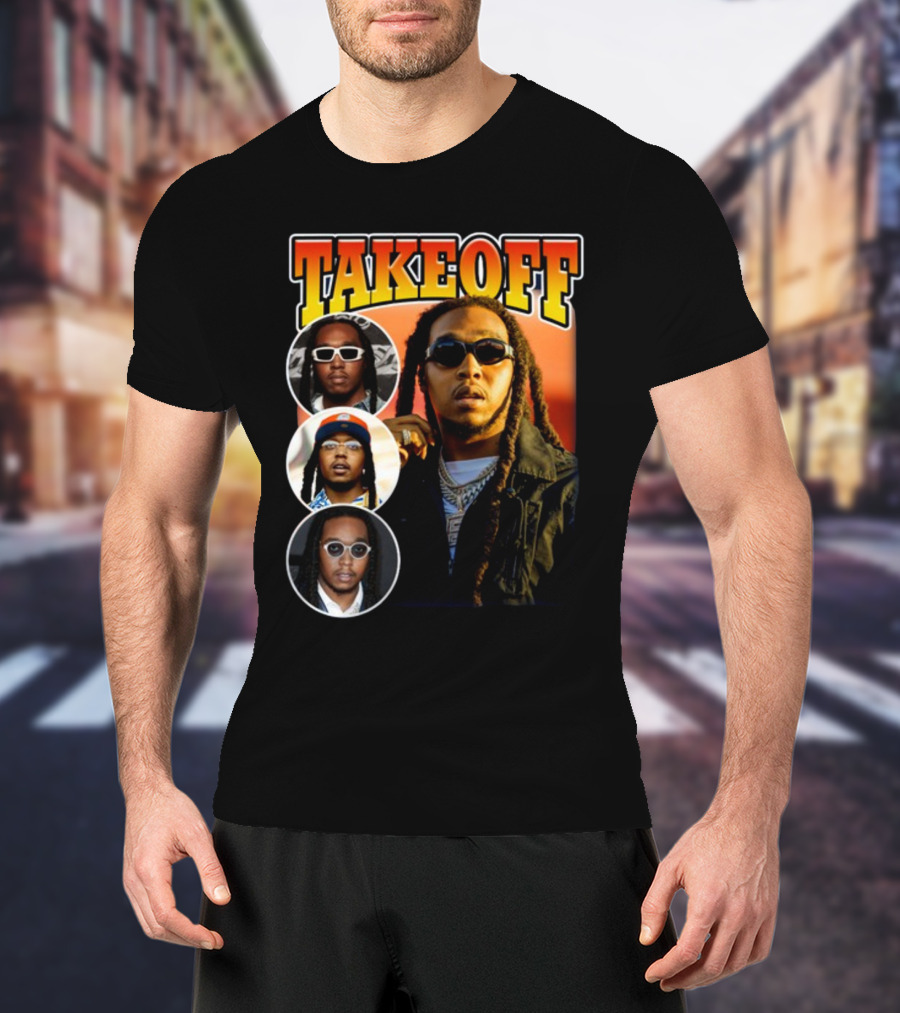 Takeoff Migos Rapper Tribute Collage T-Shirt