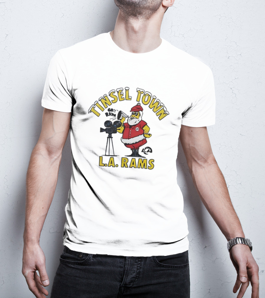 Tinsel Town L.A. Rams Santa Christmas T-Shirt