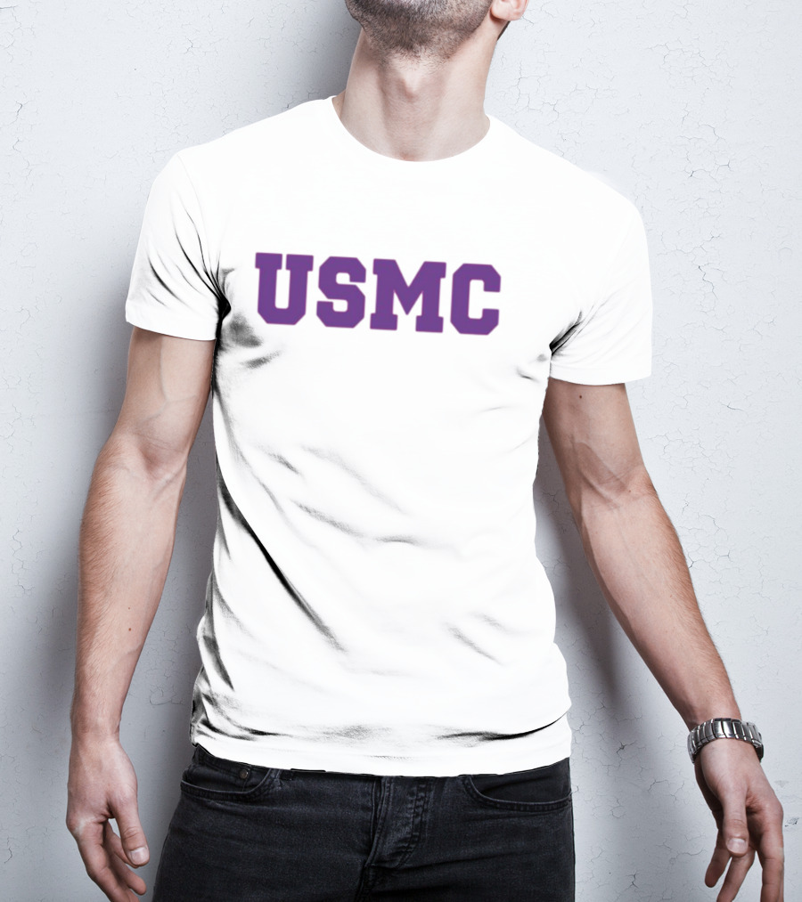James Carville USMC Purple Bold Letters T-Shirt