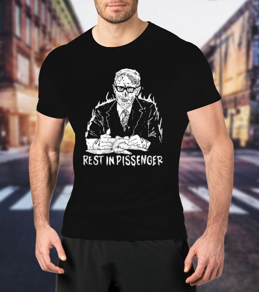 Punkwithacamera Rest In Pissenger Skeleton Suit Flames T-Shirt