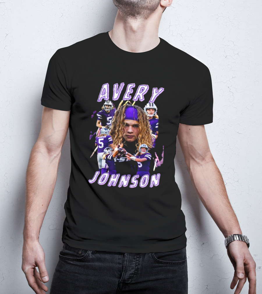 Avery Johnson Football Player Purple Jersey Action Images T-Shirt