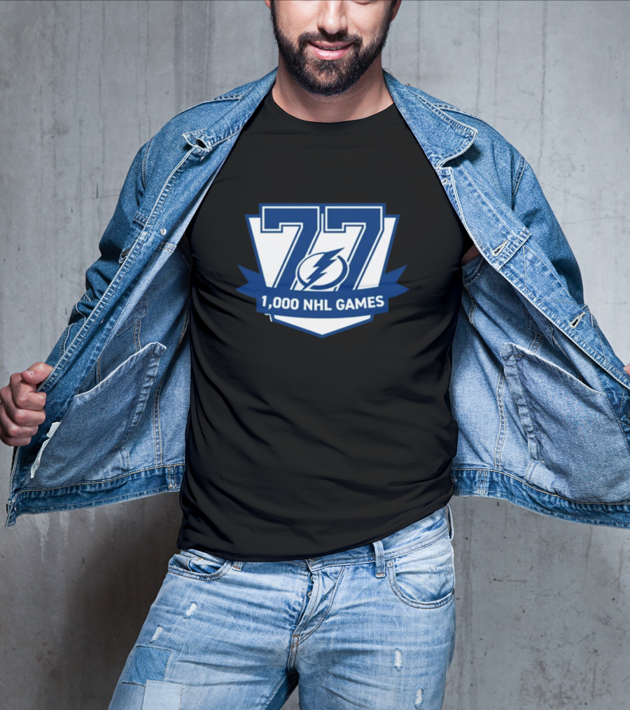Gabby Shirley Victor Hedman 77 1,000 NHL Games T-Shirt