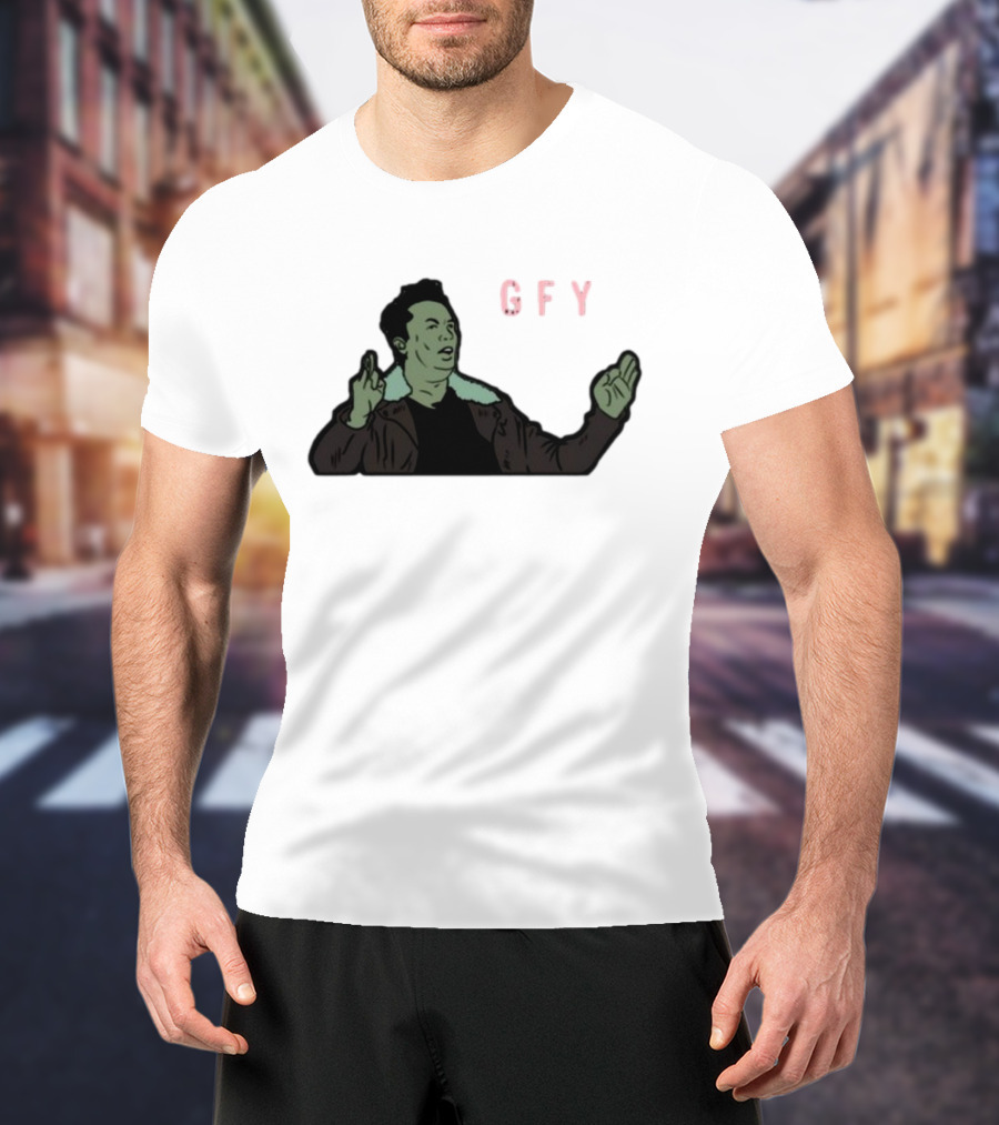 Elon Musk GFY Iconic Gesture Satirical Meme T-Shirt