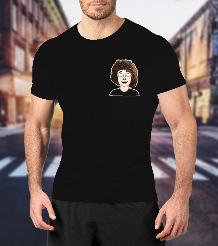Nelson Neumann Cartoon Character With Curly Hair T-Shirt