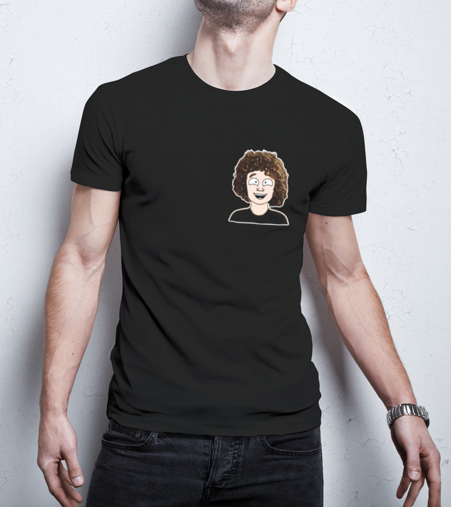 Nelson Neumann Cartoon Character With Curly Hair T-Shirt