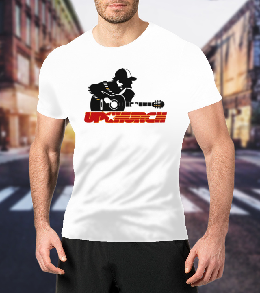 Upchurch Yellow Black Red Silhouette Guitar Player T-Shirt