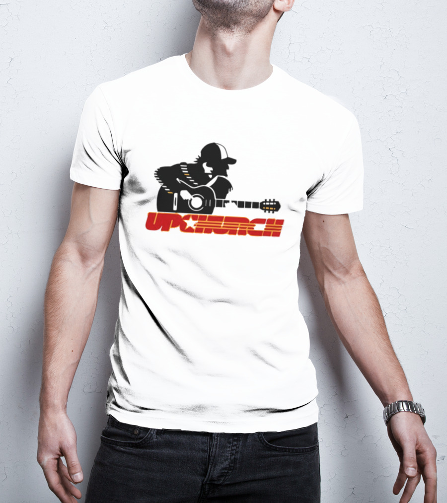Upchurch Yellow Black Red Silhouette Guitar Player T-Shirt