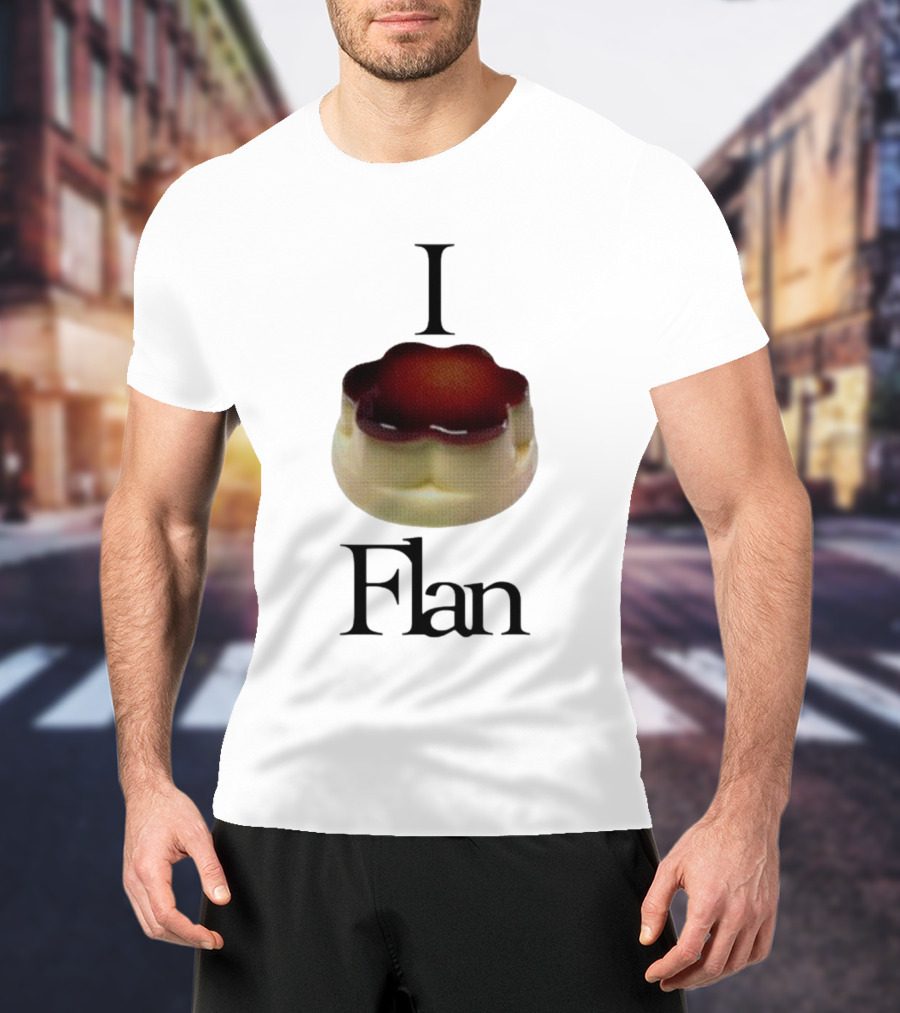 Cybermrcury I Love Flan Dessert Icon With Text Flan T-Shirt