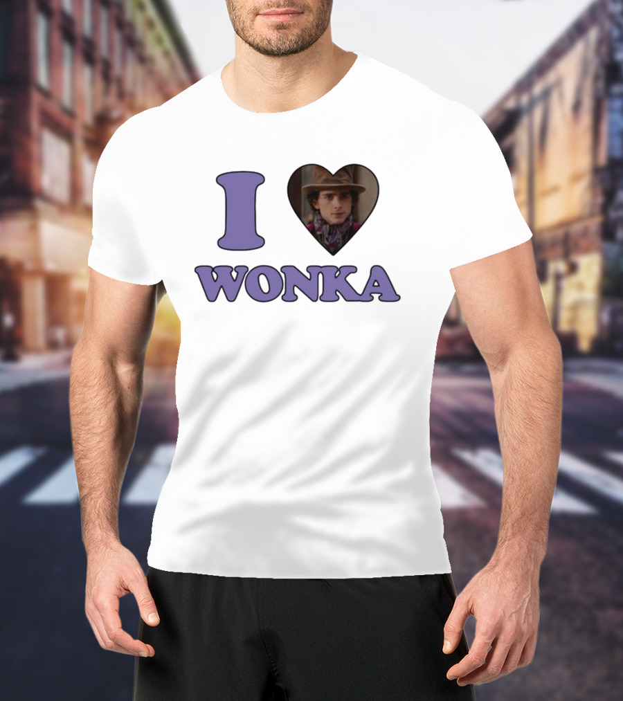 Mustardyardpress I Heart Wonka Hat And Scarf Character Image T-Shirt
