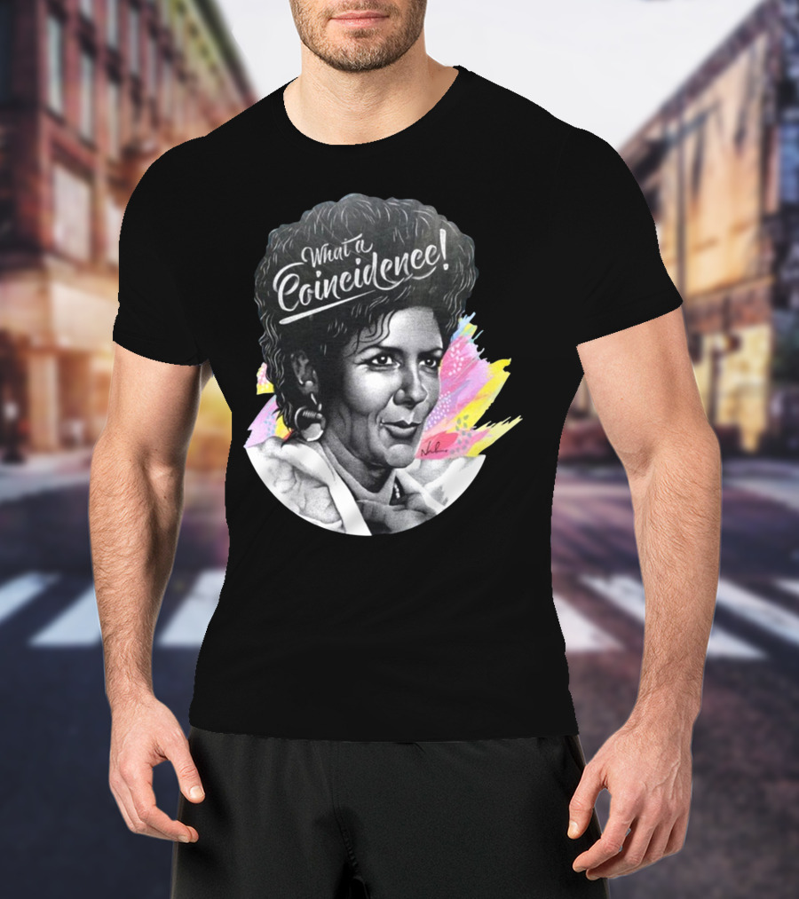What A Coincidence Portrait With Colorful Background T-Shirt