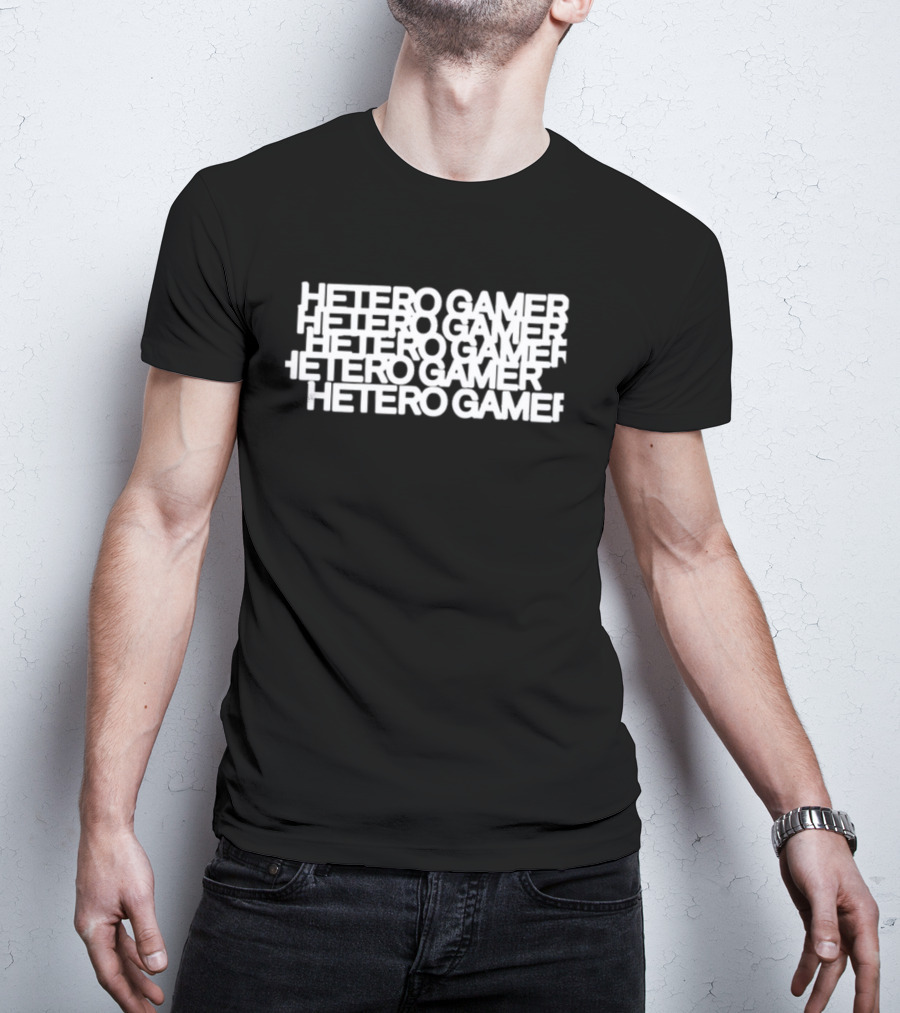 Karl Max Hetero Gamer Stack Text T-Shirt