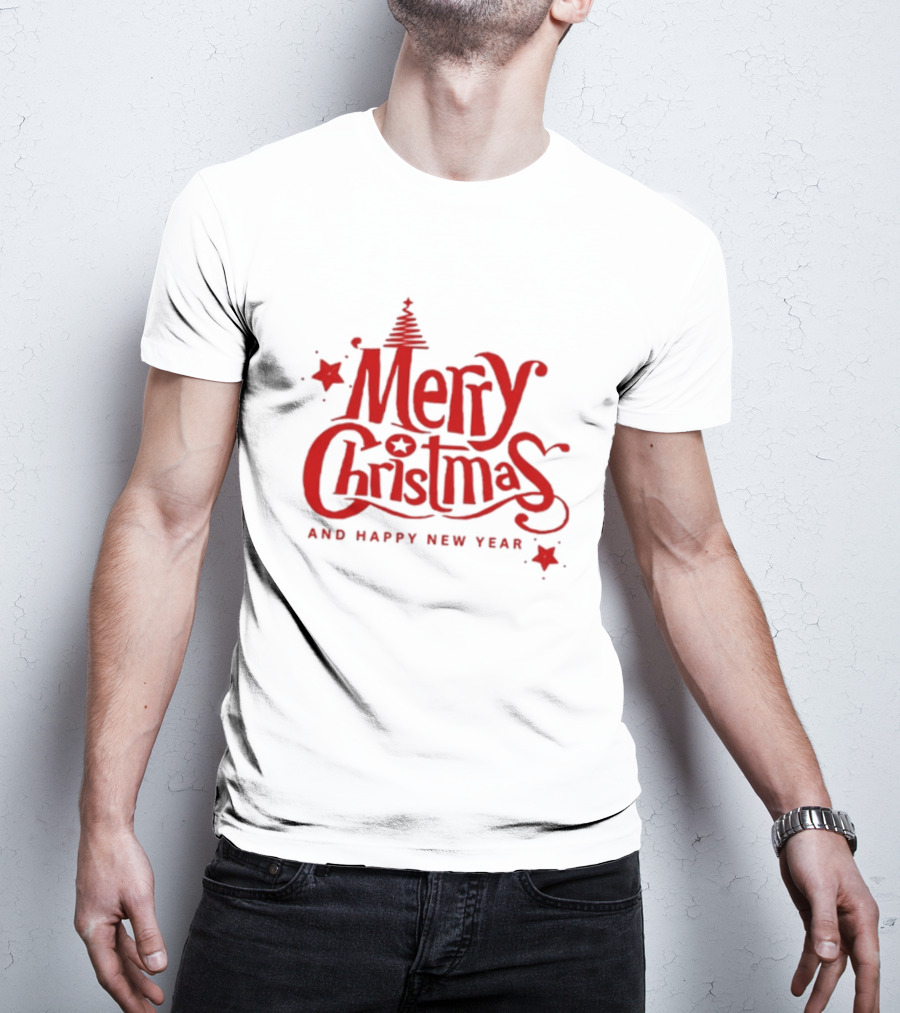 Merry Christmas And Happy New Year Tree Star T-Shirt
