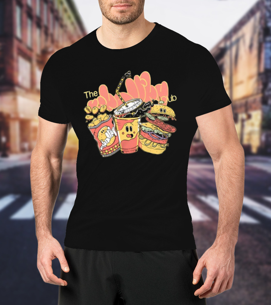 The Unhealthy Club Fast Food Cartoon Characters T-Shirt
