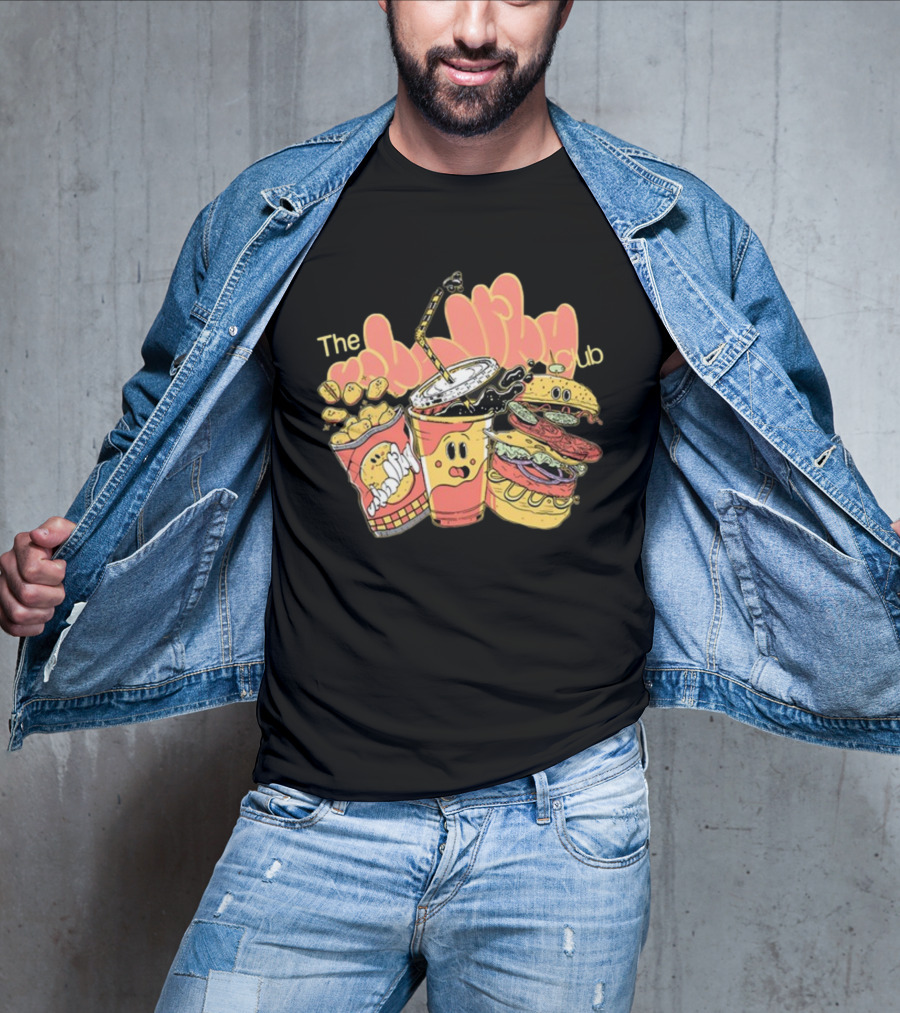 The Unhealthy Club Fast Food Cartoon Characters T-Shirt