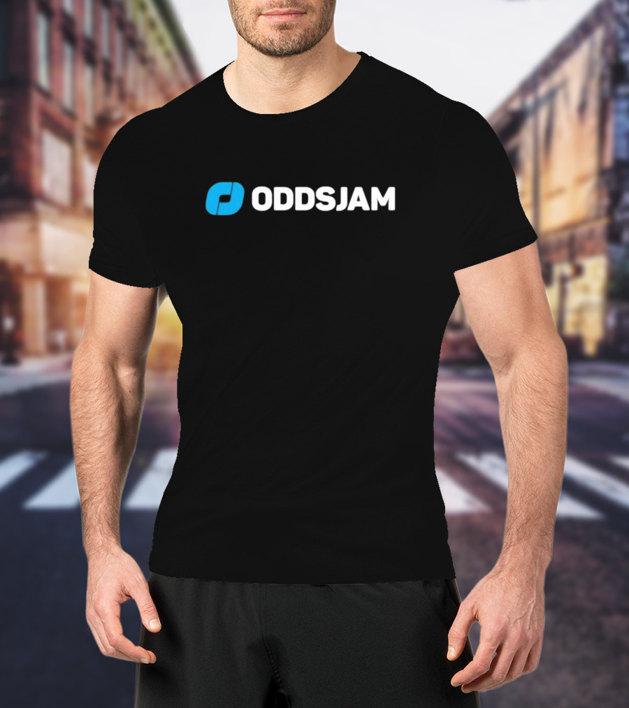 Oddsjam Blue And White Brand Emblem T-Shirt