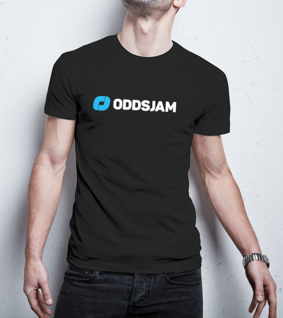 Oddsjam Blue And White Brand Emblem T-Shirt
