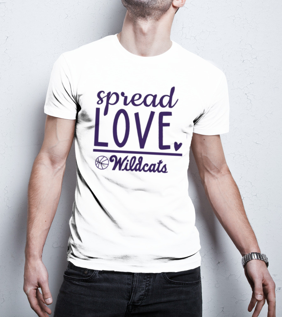 Spread Love Wildcats Basketball Heart T-Shirt