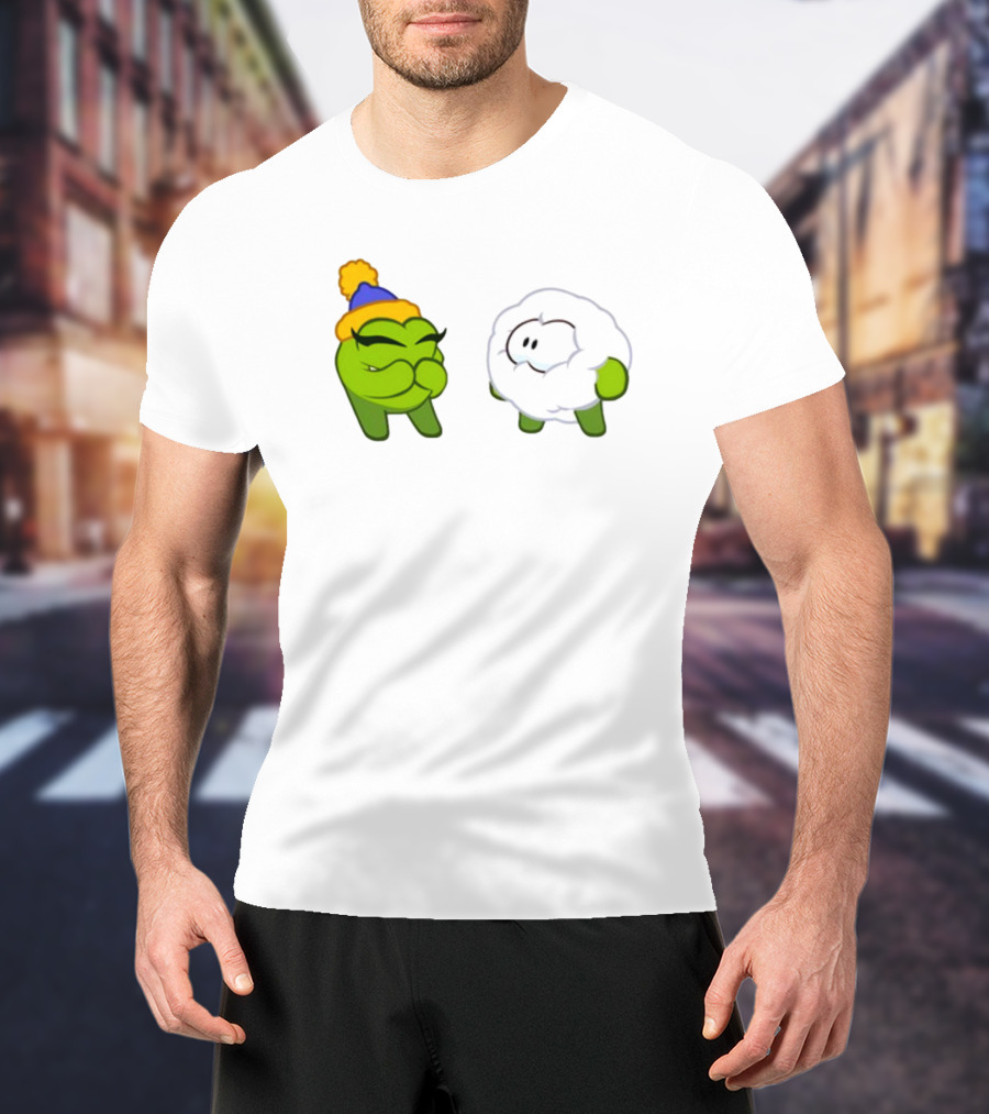 Cut The Rope Om Nom Winter With Snowball Character T-Shirt