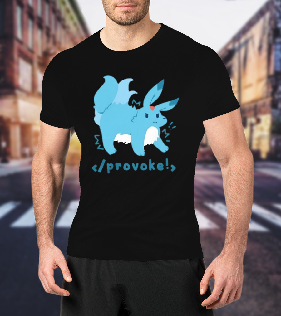 Provoke Pokemon Inspired Blue Character With Coding Element T-Shirt