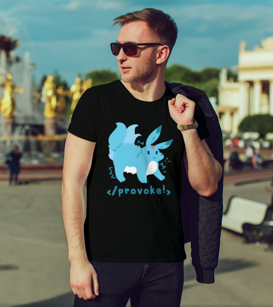 Provoke Pokemon Inspired Blue Character With Coding Element T-Shirt