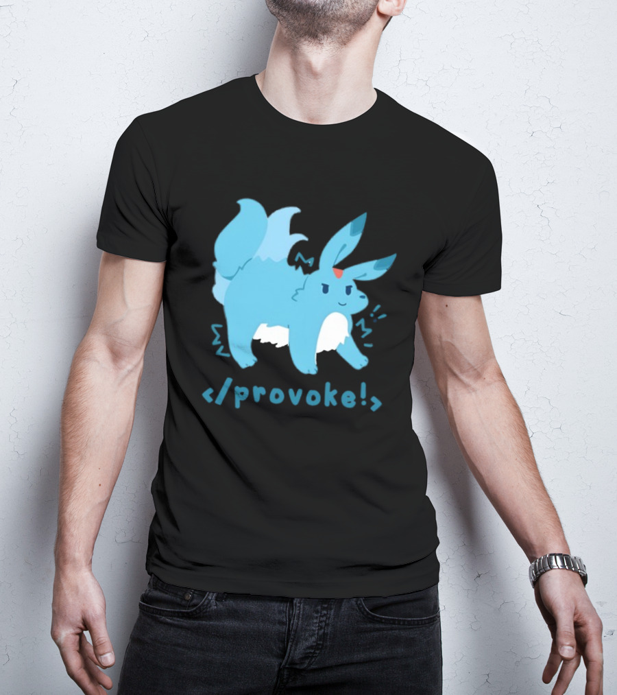 Provoke Pokemon Inspired Blue Character With Coding Element T-Shirt