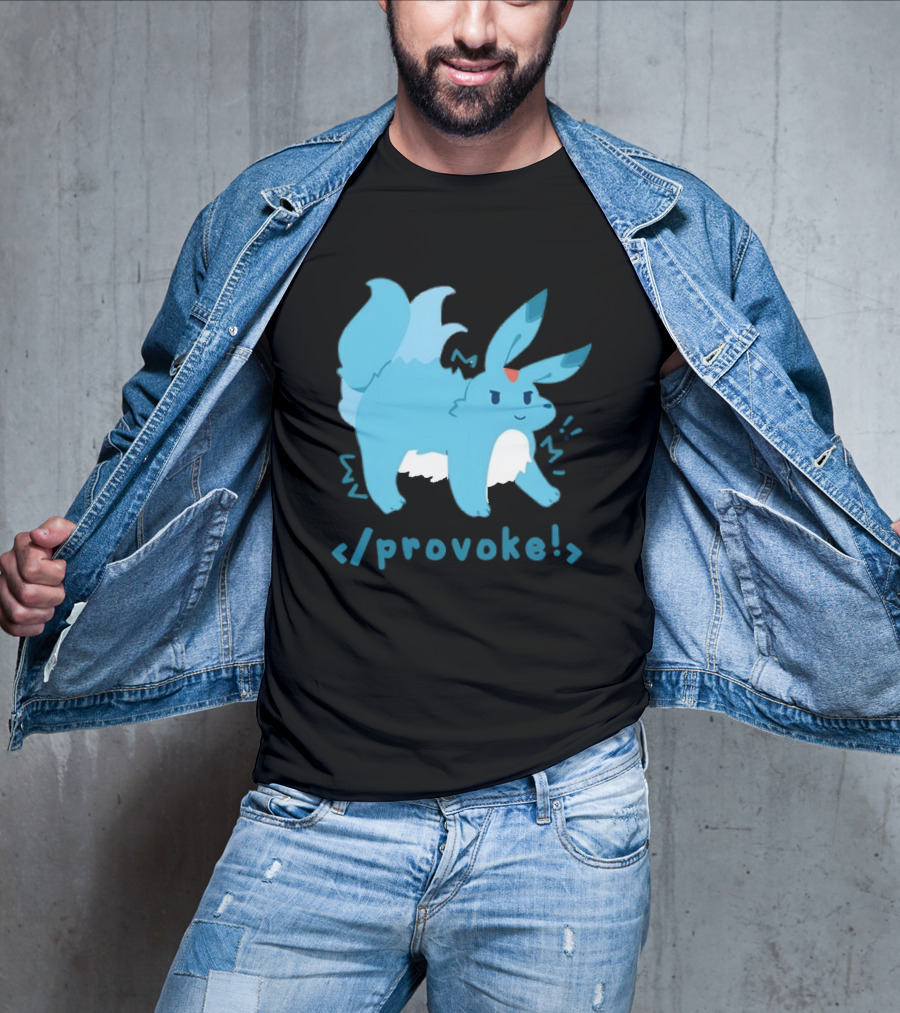 Provoke Pokemon Inspired Blue Character With Coding Element T-Shirt
