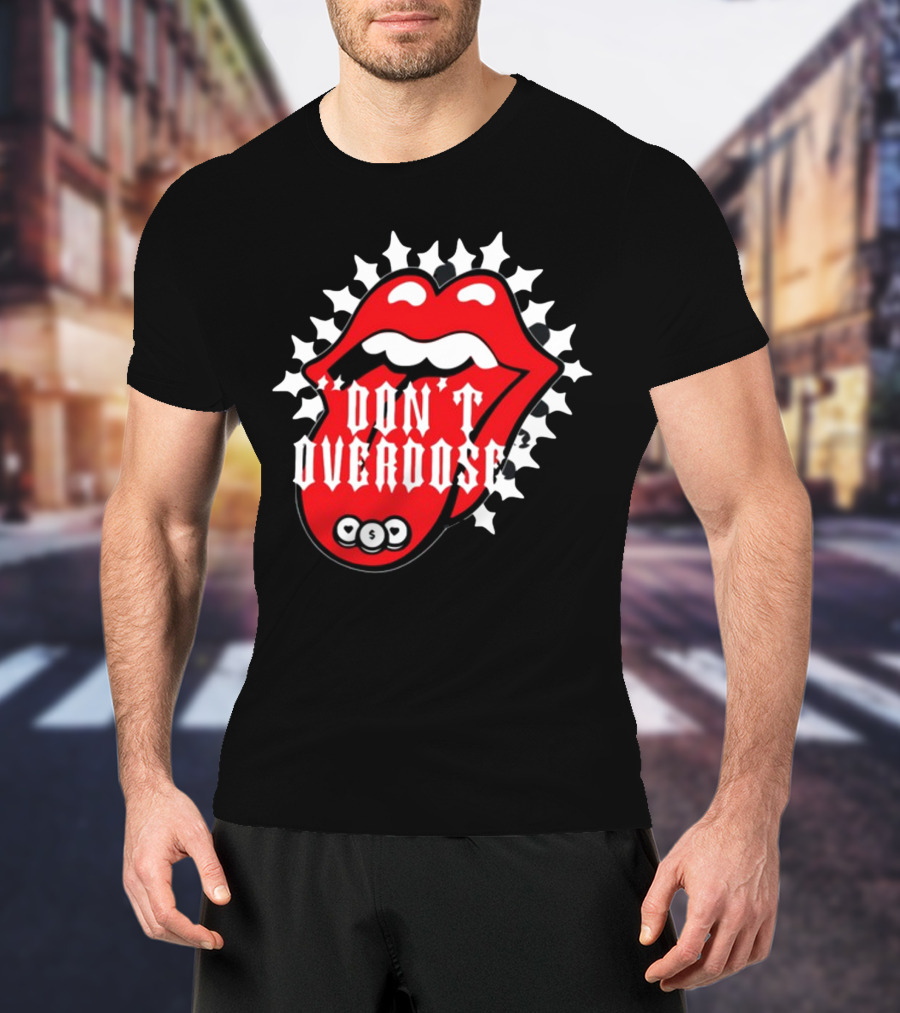 Upperlevel916 Evol Love Is A Drug Don't Overdose Iconic Red Lips T-Shirt