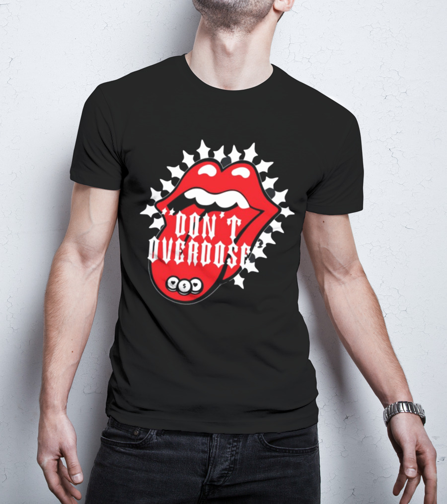 Upperlevel916 Evol Love Is A Drug Don't Overdose Iconic Red Lips T-Shirt