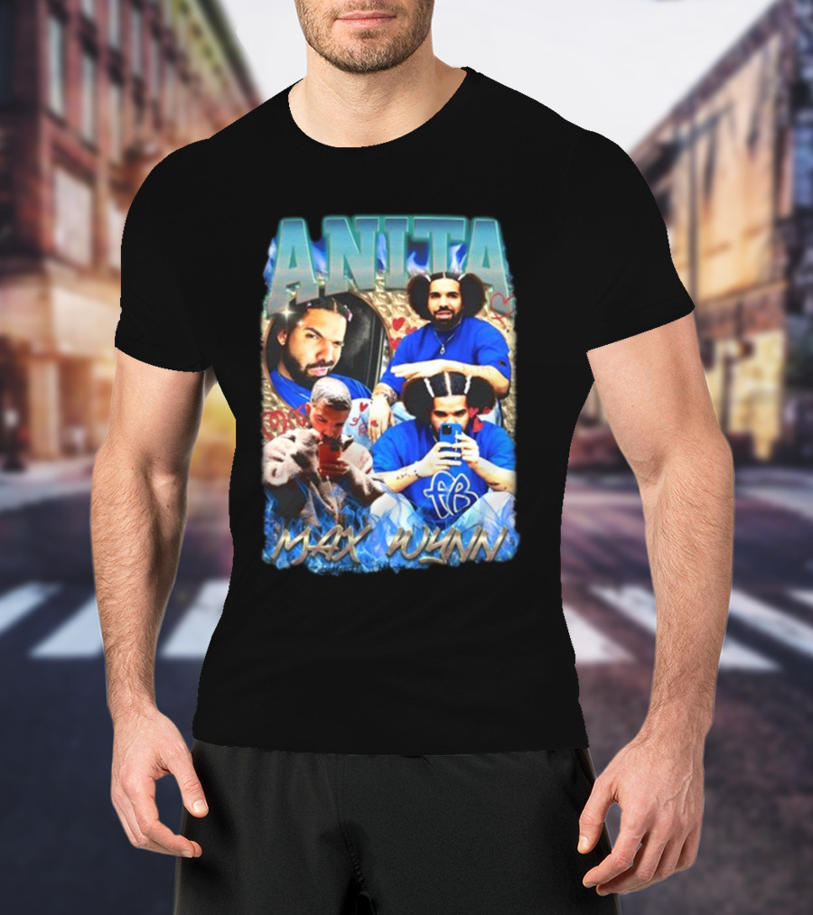 Anita Max Wynn Goofy Garms Blue Photography Collage T-Shirt