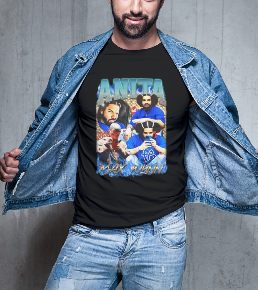 Anita Max Wynn Goofy Garms Blue Photography Collage T-Shirt