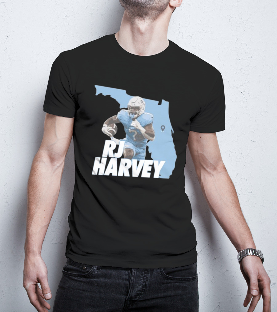 RJ Harvey Florida Football Map Background T-Shirt