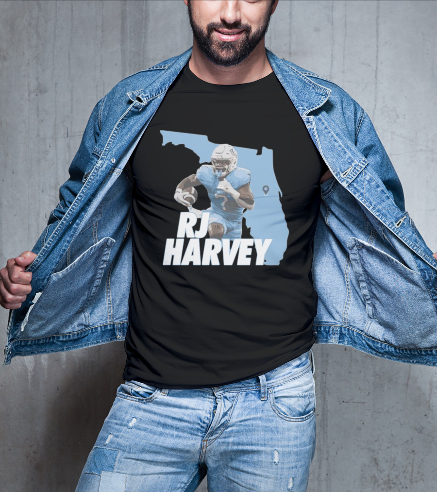 RJ Harvey Florida Football Map Background T-Shirt