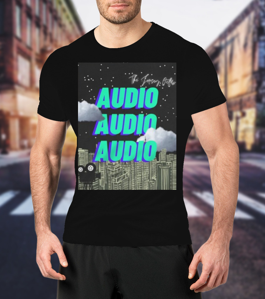 The Jersey Outlaw Audio Audio Audio Cityscape Night Scene T-Shirt