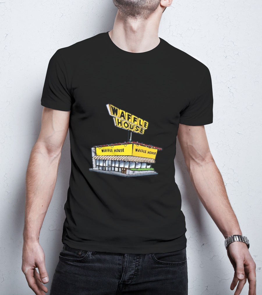 Waffle House Blue Christmas Storefront Signage T-Shirt