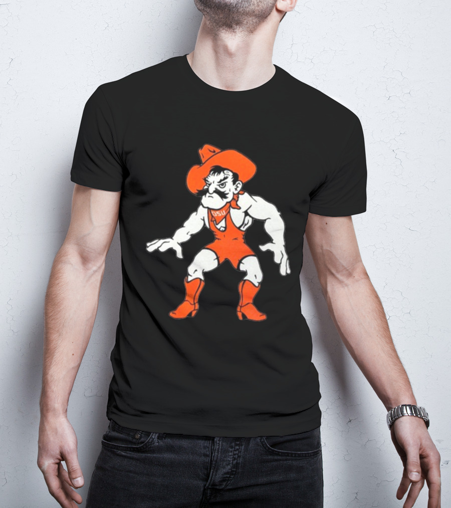 Pistol Pete OSU Wrestling Mascot Cowboy T-Shirt