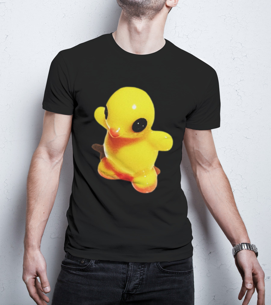Fleshwater Plastic Duck Yellow Figurine With Black Eyes T-Shirt