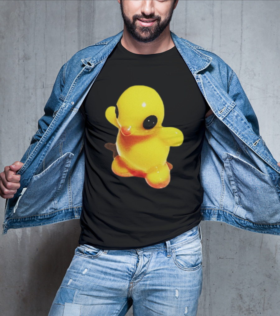 Fleshwater Plastic Duck Yellow Figurine With Black Eyes T-Shirt