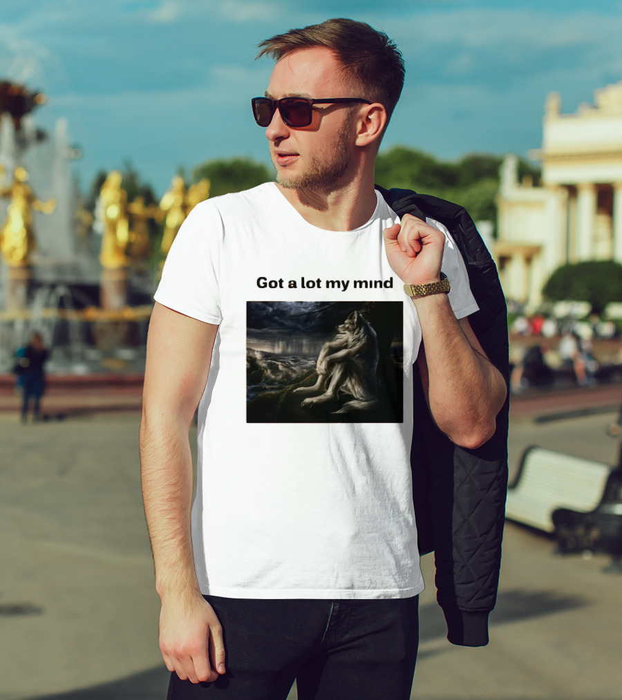 Got A Lot My Mind Wolf On Stormy Night T-Shirt